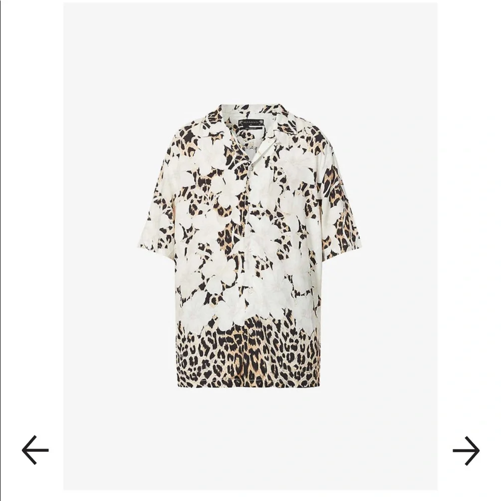 All Saints  Leopon animal and floral print shirt
